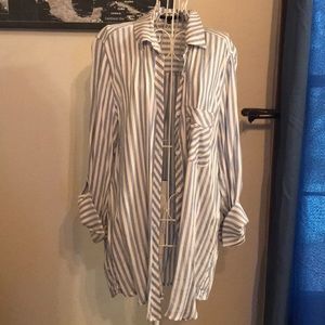 blue & white button down from Dry Goods